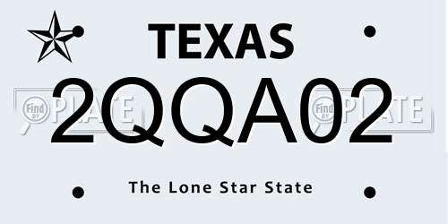 2QQA02 Texas License Plate