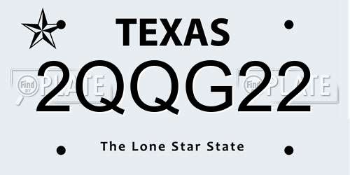2QQG22 Texas License Plate