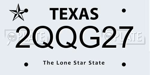 2QQG27 Texas License Plate