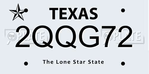 2QQG72 Texas License Plate