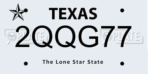 2QQG77 Texas License Plate