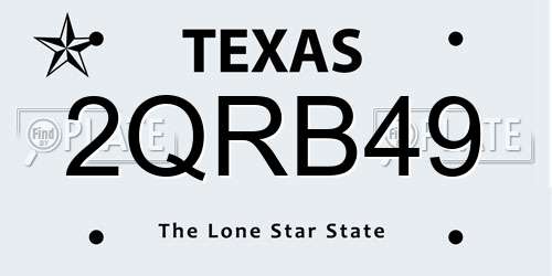 2QRB49 Texas License Plate
