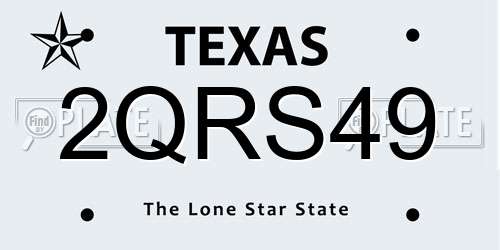 2QRS49 Texas License Plate