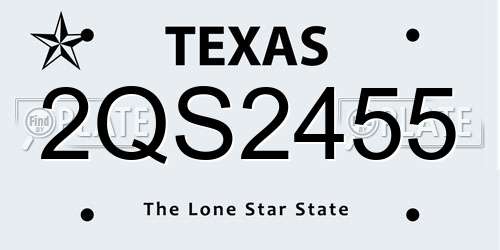 2QS2455 Texas License Plate