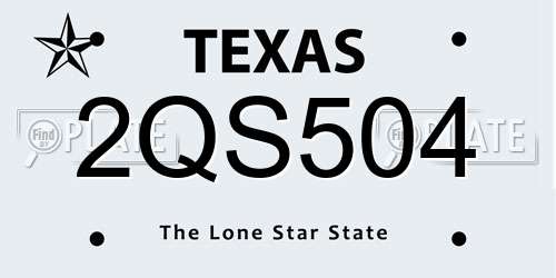 2QS504 Texas License Plate