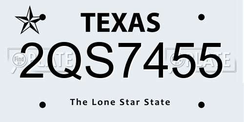 2QS7455 Texas License Plate