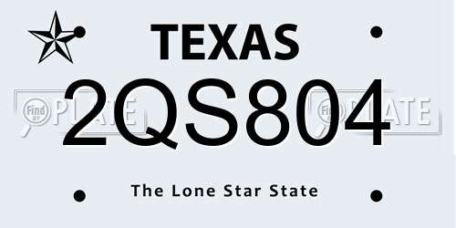 2QS804 Texas License Plate