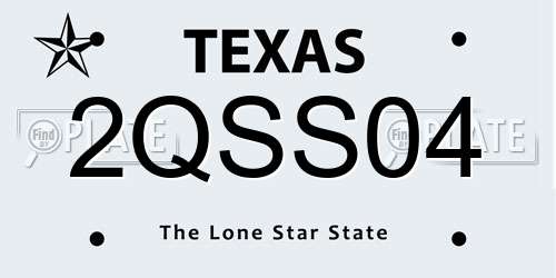2QSS04 Texas License Plate