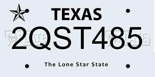 2QST485 Texas License Plate