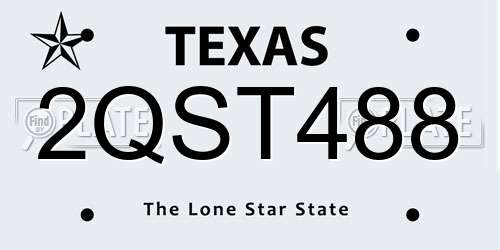 2QST488 Texas License Plate