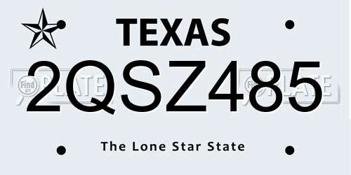 2QSZ485 Texas License Plate