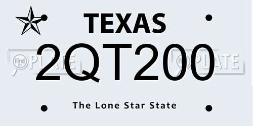 2QT200 Texas License Plate