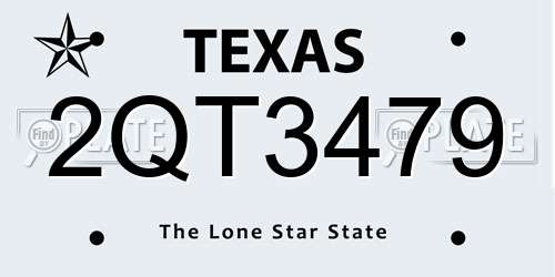 2QT3479 Texas License Plate