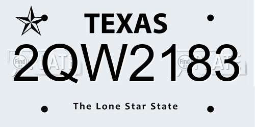 2QW2183 Texas License Plate