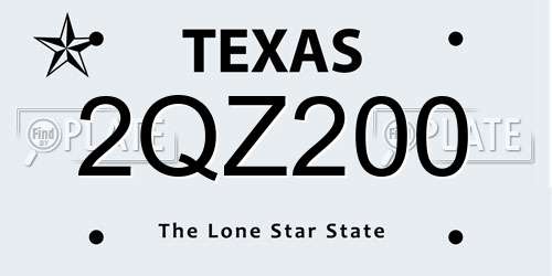 2QZ200 Texas License Plate