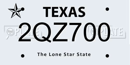 2QZ700 Texas License Plate