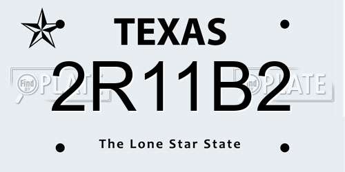 2R11B2 Texas License Plate