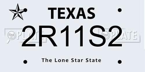 2R11S2 Texas License Plate