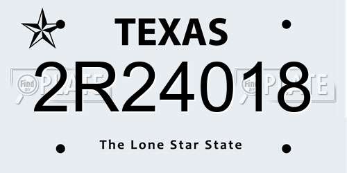 2R24018 Texas License Plate