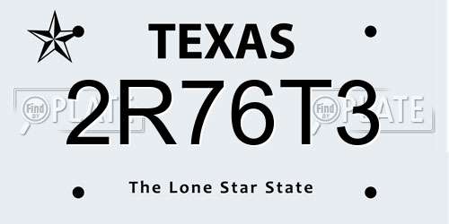 2R76T3 Texas License Plate