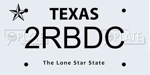 2RBDC Texas License Plate