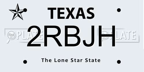 2RBJH Texas License Plate