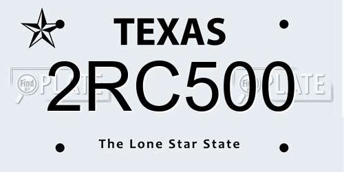 2RC500 Texas License Plate