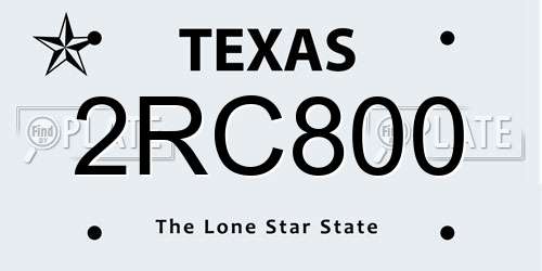 2RC800 Texas License Plate