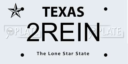 2REIN Texas License Plate