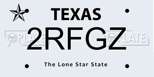2RFGZ Texas License Plate