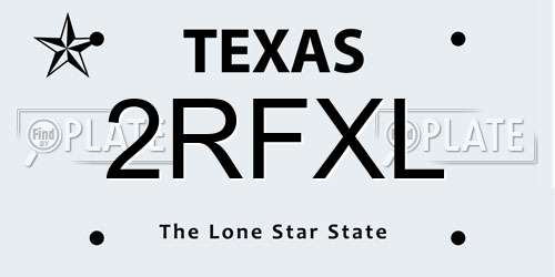 2RFXL Texas License Plate