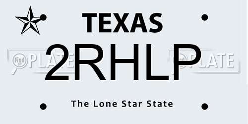 2RHLP Texas License Plate