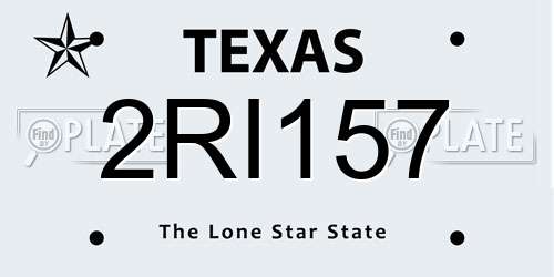 2RI157 Texas License Plate