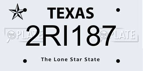 2RI187 Texas License Plate