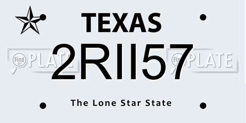 2RII57 Texas License Plate