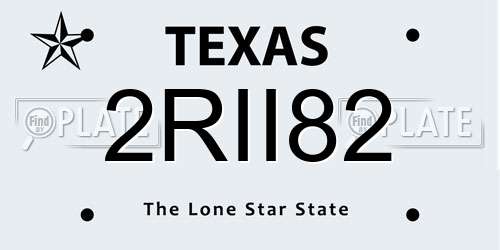 2RII82 Texas License Plate