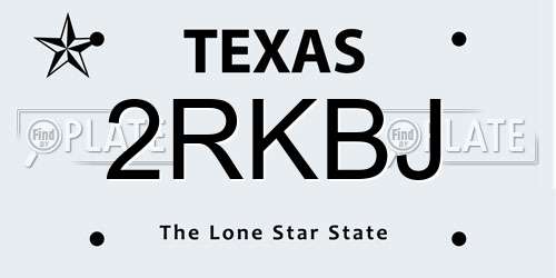 2RKBJ Texas License Plate
