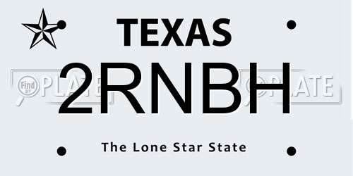 2RNBH Texas License Plate