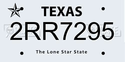 2RR7295 Texas License Plate