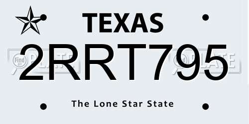 2RRT795 Texas License Plate