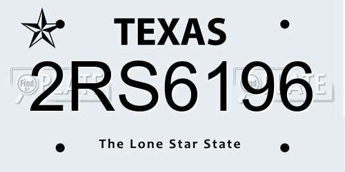 2RS6196 Texas License Plate