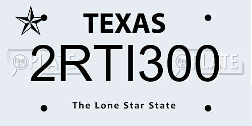2RTI300 Texas License Plate
