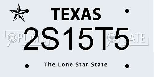 2S15T5 Texas License Plate