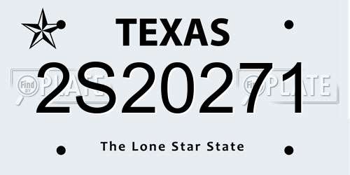 2S20271 Texas License Plate