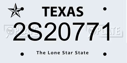 2S20771 Texas License Plate