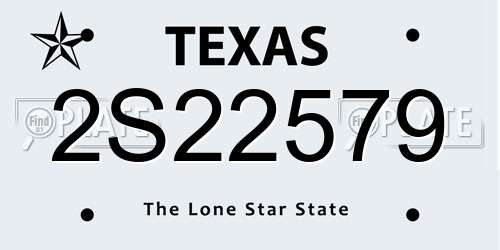 2S22579 Texas License Plate