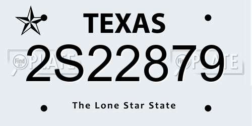 2S22879 Texas License Plate