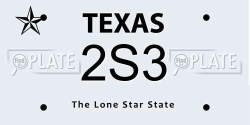 2S3 Texas License Plate