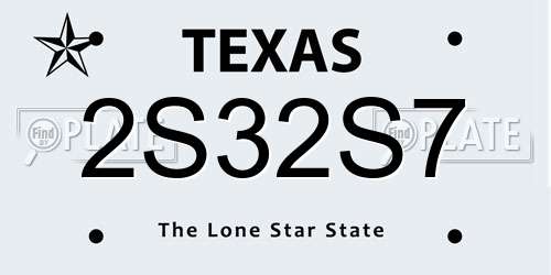 2S32S7 Texas License Plate