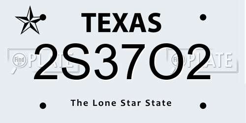 2S37O2 Texas License Plate